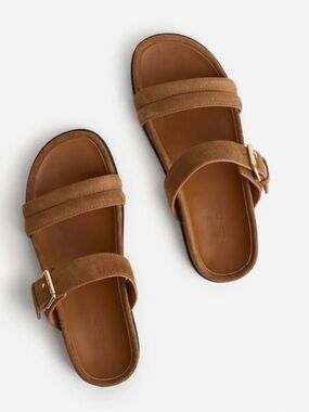 Madewell The Dara Double-Strap Suede Slide Sandal $98 NEW